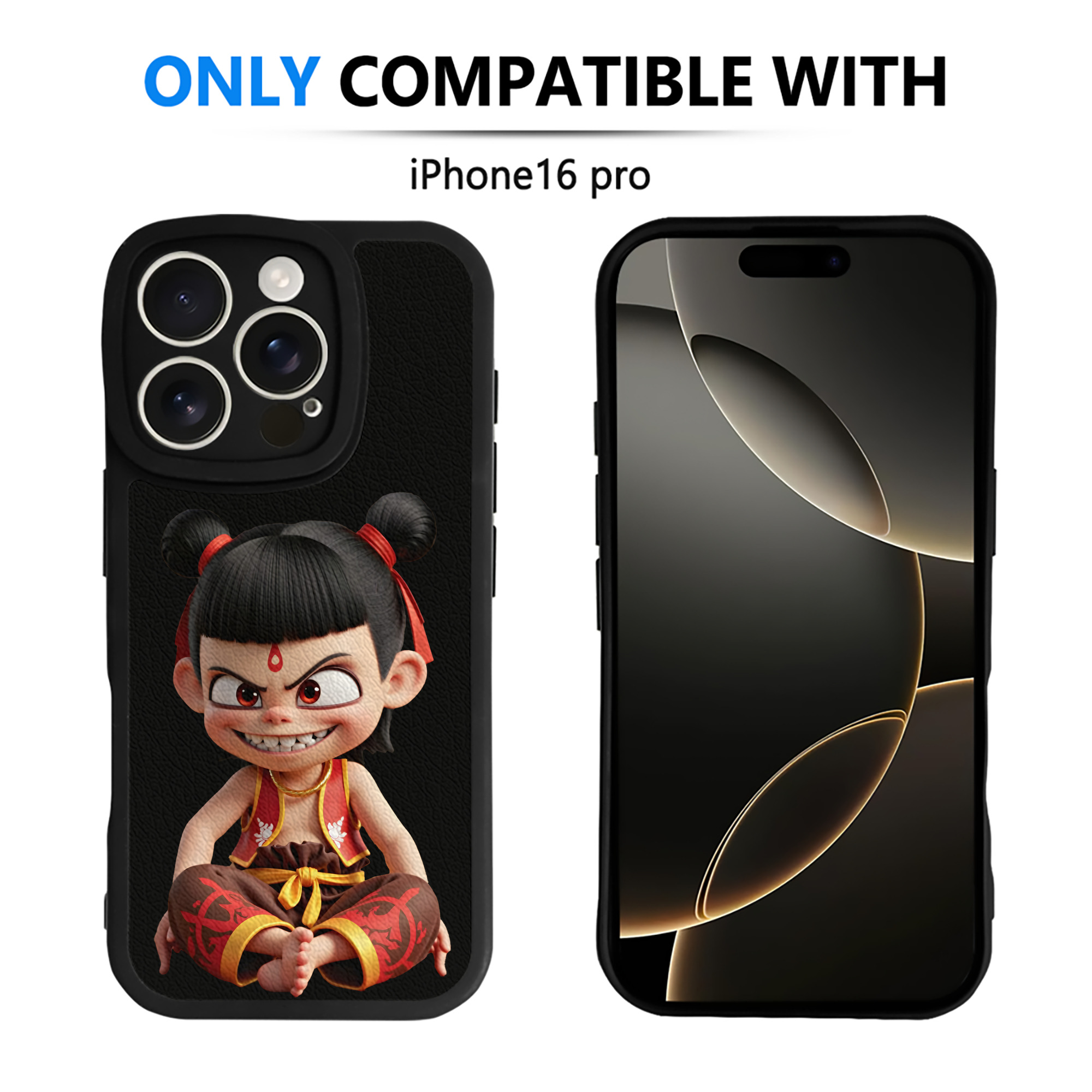 （画像用） Ne Zha 2 ナタ 魔童の大暴れ 【iPhone 16シリーズ対応】シリコンスマホケース（レザー調） 材質：シリコン
